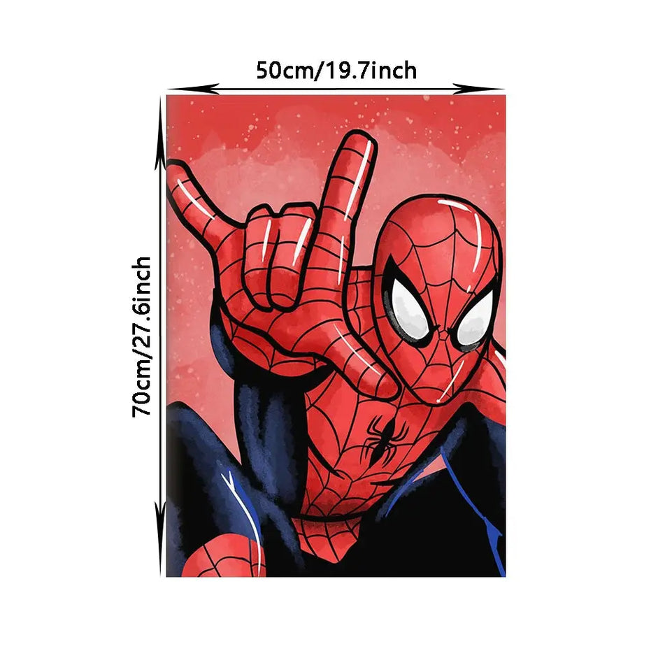 MINISO Poster Marvel Canvas Wall Art Print Mural Spider-Man Iron Man Captain America Cartoon Poster Home Decor Gift for Friends June Wall Art