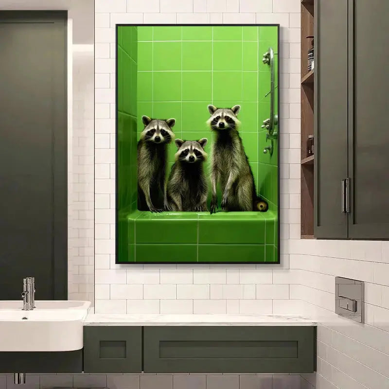 Chimpanzee Elephant Panda Animal Posters Print Funny Art Wall Picture Canvas Painting for Bathroom Toilet Room Home Decor Gift June Wall Art