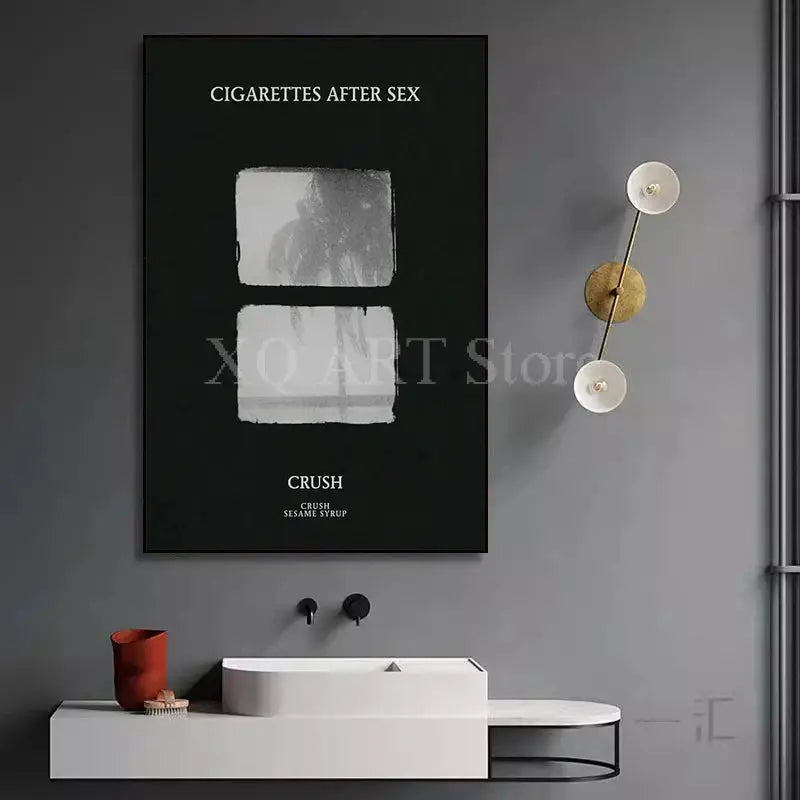 Modern Women Cigarettes After Sex Black Canvas Paintings Posters and Prints Wall Art Pictures for Living Room Decoration Cuadros June Wall Art