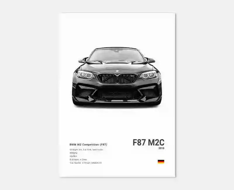 Pop Black And White Poster Wall Art Luxury Supercar F80 M3 M140 GTR HD Oil On Canvas Print Home Living Room Bedroom Decor Gift June Wall Art