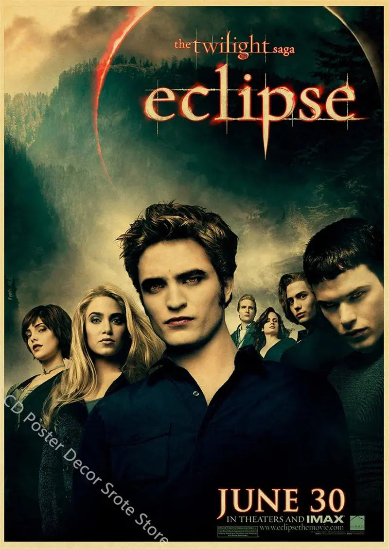 Movie Twilight Poster Edward Bella Retro Kraft Paper Prints Picture DIY Film Vintage Room Home Bar Cafe Art Wall Decor Painting June Wall Art