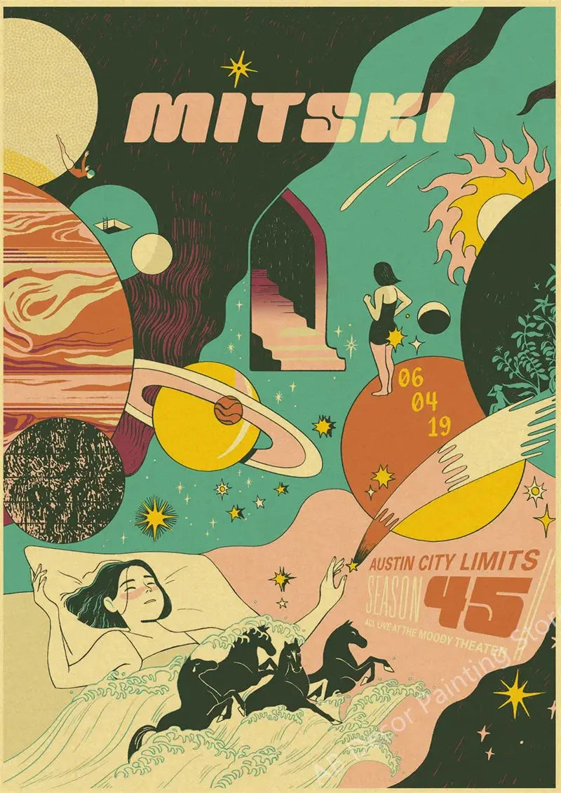 Mitski Retro Poster Be The Cowboy/Nobody/Lush Kraft Paper Prints Vintage Aesthetic Home Room Cafe Bar Art Wall Decor Painting June Wall Art