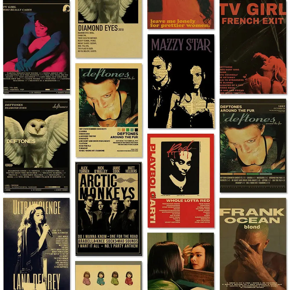 Mitski Drake Deftones Band Girl Lovers Poster Aesthetic Music AlbumRapper Canvas Painting Room Wall Decor Posters for Wall June Wall Art