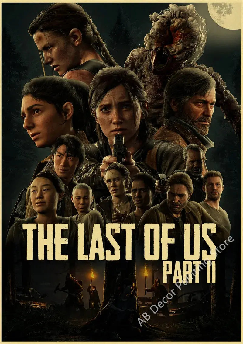 Retro The Last of Us Part 1 2 Poster Kraft Paper Prints Picture DIY Vintage Home Room Bar Cafe Art Wall Decor Aesthetic Painting June Wall Art