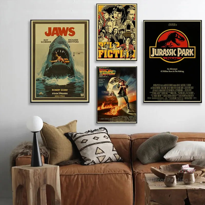 Nostalgic Printing Classic Movie Collection Posters Retro Kraft Paper Prints Vintage Home Room Cafe Bar Art Wall Decor Painting June Wall Art