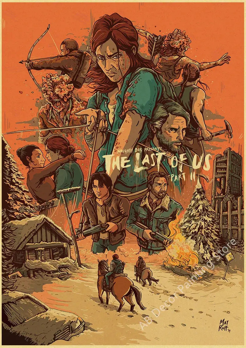 Retro The Last of Us Part 1 2 Poster Kraft Paper Prints Picture DIY Vintage Home Room Bar Cafe Art Wall Decor Aesthetic Painting June Wall Art