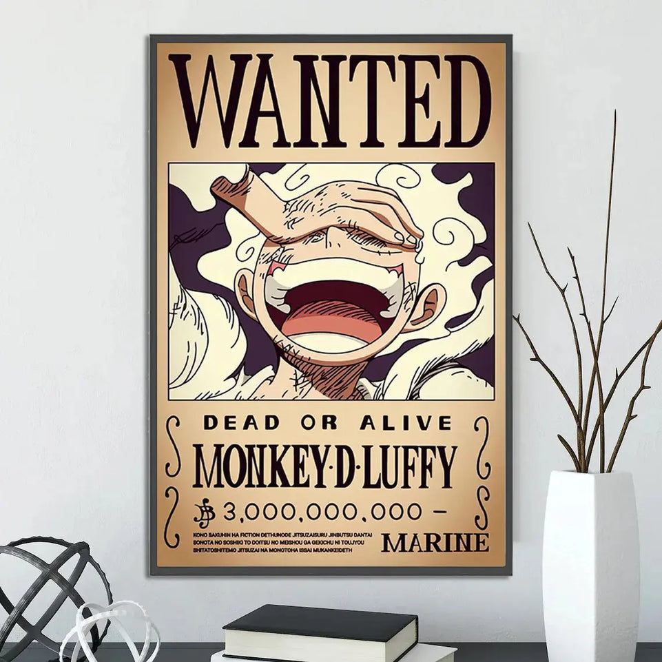 One Piece Self-adhesive Poster Bounty Order Luffy Wallpapr Ace Figures Nami Home Decoration Painting Anime Zoro Wall Art Sanji June Wall Art