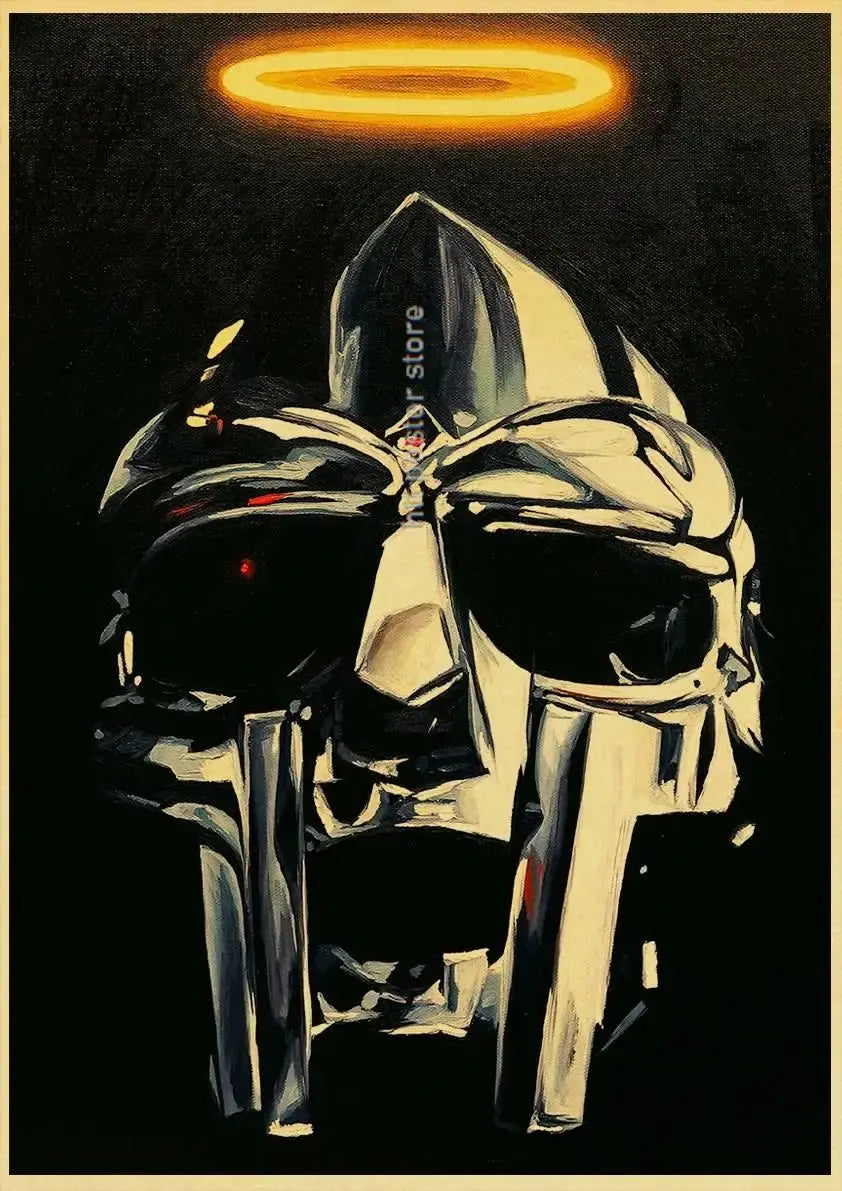 MF Doom Madlib Poster Retro Poster Painting Hip Hop Rap Music Album Star Picture Wall Art For Living Room Home Decor June Wall Art
