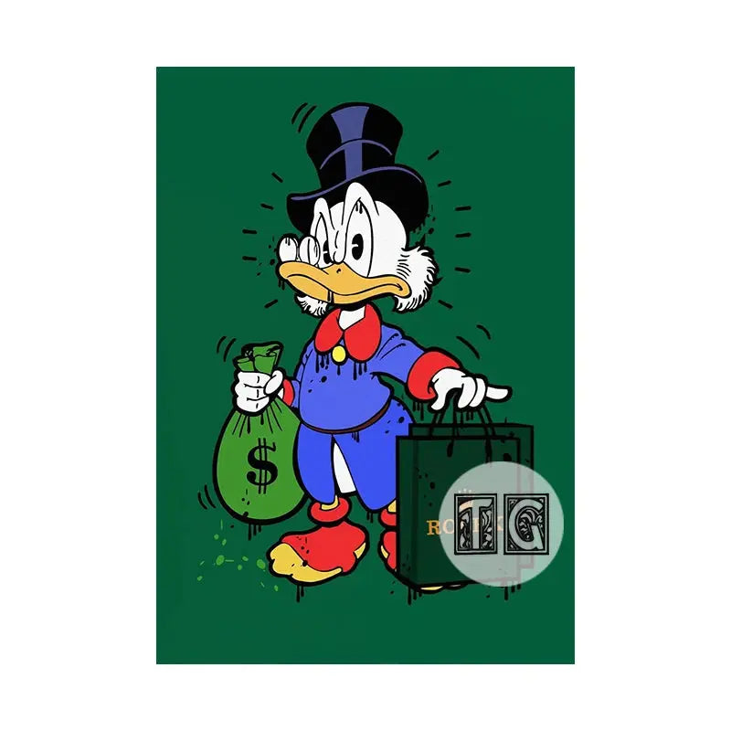 Scrooge Mcduck Motivational Poster Modern Luxury Wall Art Canvas Painting Print Pop Pictures for Living Room Home Decor Cuadros June Wall Art
