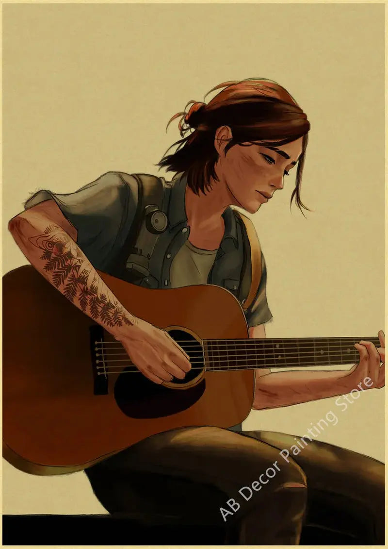 Retro The Last of Us Part 1 2 Poster Kraft Paper Prints Picture DIY Vintage Home Room Bar Cafe Art Wall Decor Aesthetic Painting June Wall Art