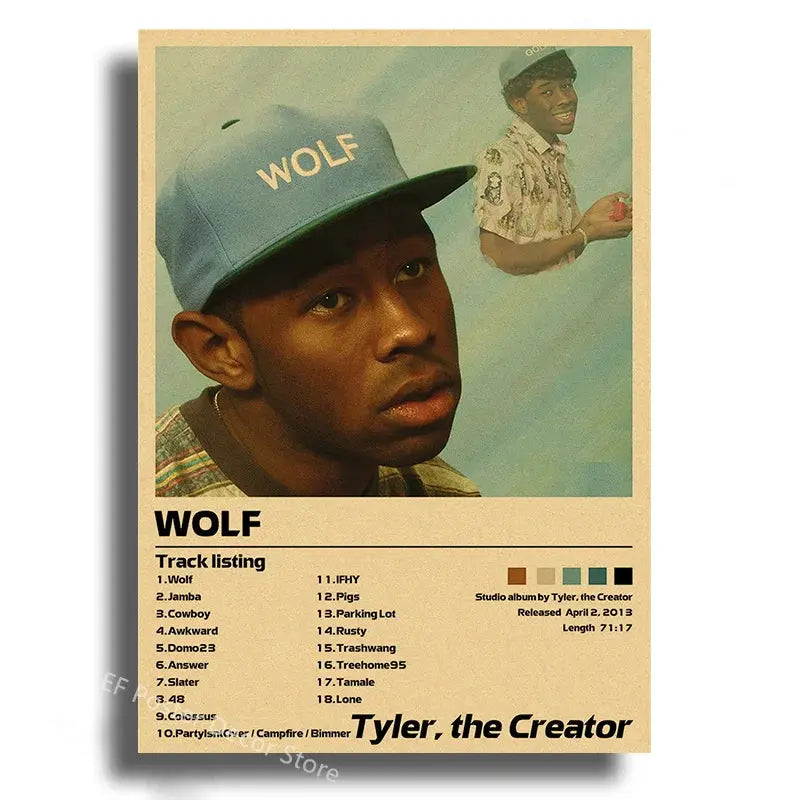 Singer Album Cover Poster Music Prints Custom Album Posters Hip Hop Vintage Room Home Decor Retro Kraft Paper Art Wall Painting June Wall Art