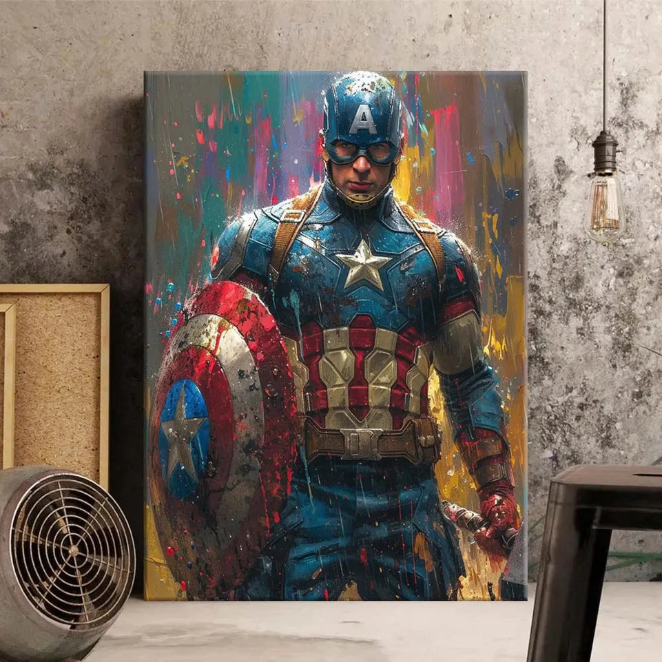 MINISO Poster Marvel Heroes Canvas Wall Art Print Spider-Man Captain America Hulk Art Mural Home Decor Birthday Christmas Gift June Wall Art