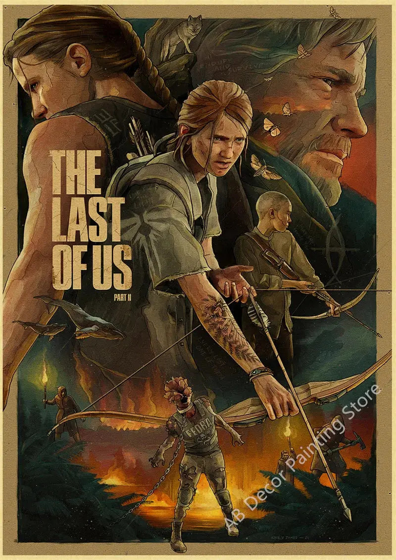 Retro The Last of Us Part 1 2 Poster Kraft Paper Prints Picture DIY Vintage Home Room Bar Cafe Art Wall Decor Aesthetic Painting June Wall Art