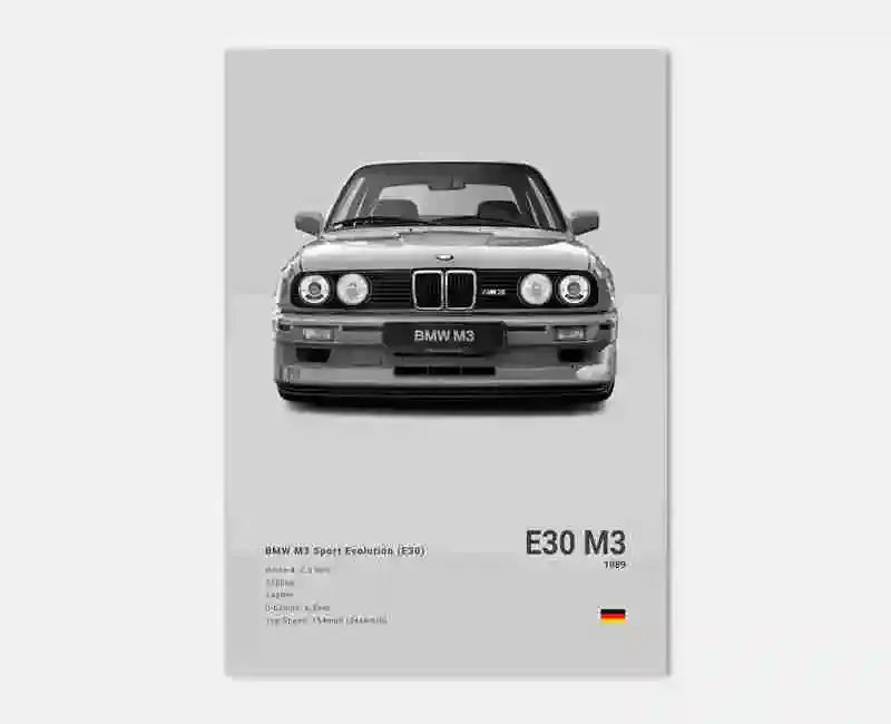 Pop Black And White Poster Wall Art Luxury Supercar F80 M3 M140 GTR HD Oil On Canvas Print Home Living Room Bedroom Decor Gift June Wall Art