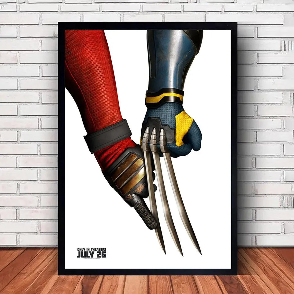 MINISO Marvel Poster Deadpool and Wolverine 2023 Movie Dune Canvas Wall Art Print Mural Home Decor Movie Lovers Gift June Wall Art