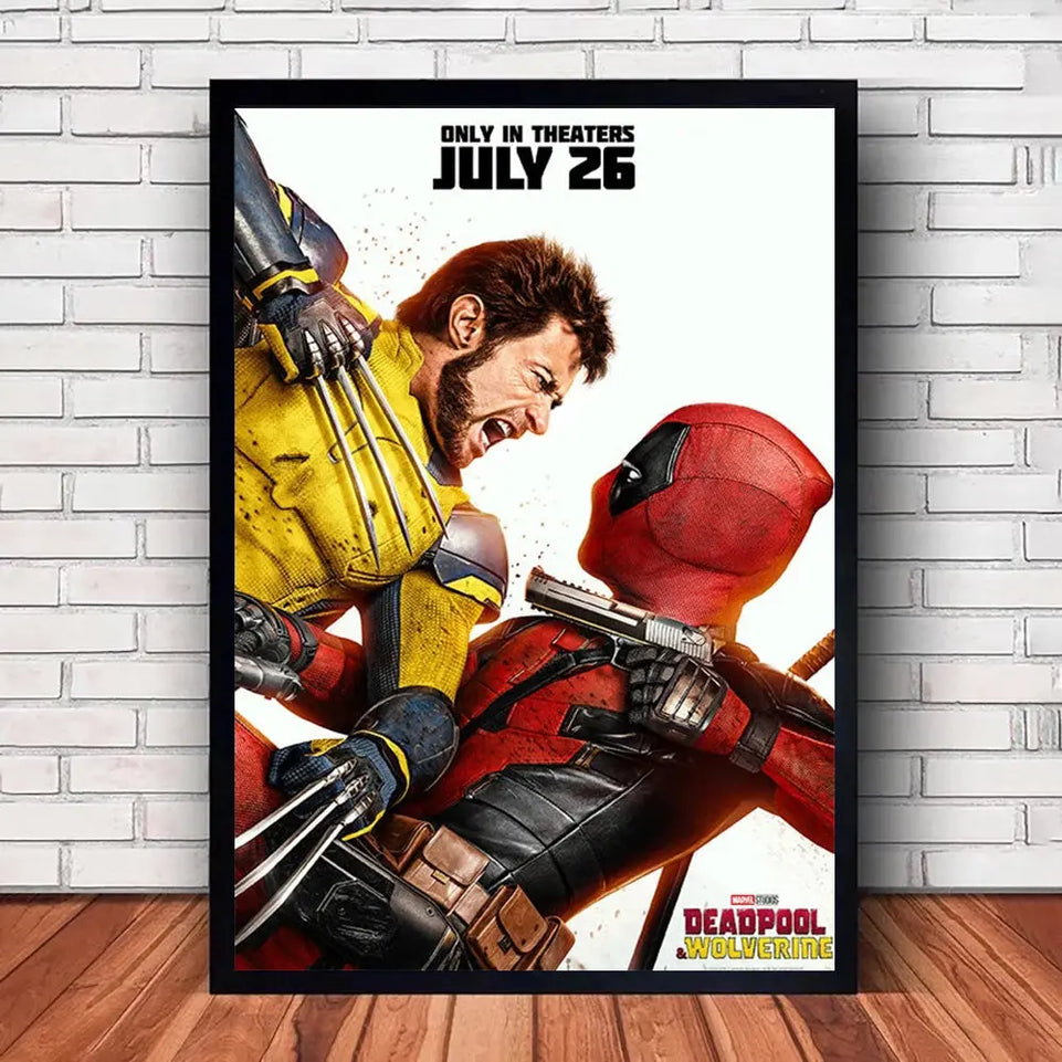 MINISO Marvel Poster Deadpool and Wolverine 2023 Movie Dune Canvas Wall Art Print Mural Home Decor Movie Lovers Gift June Wall Art