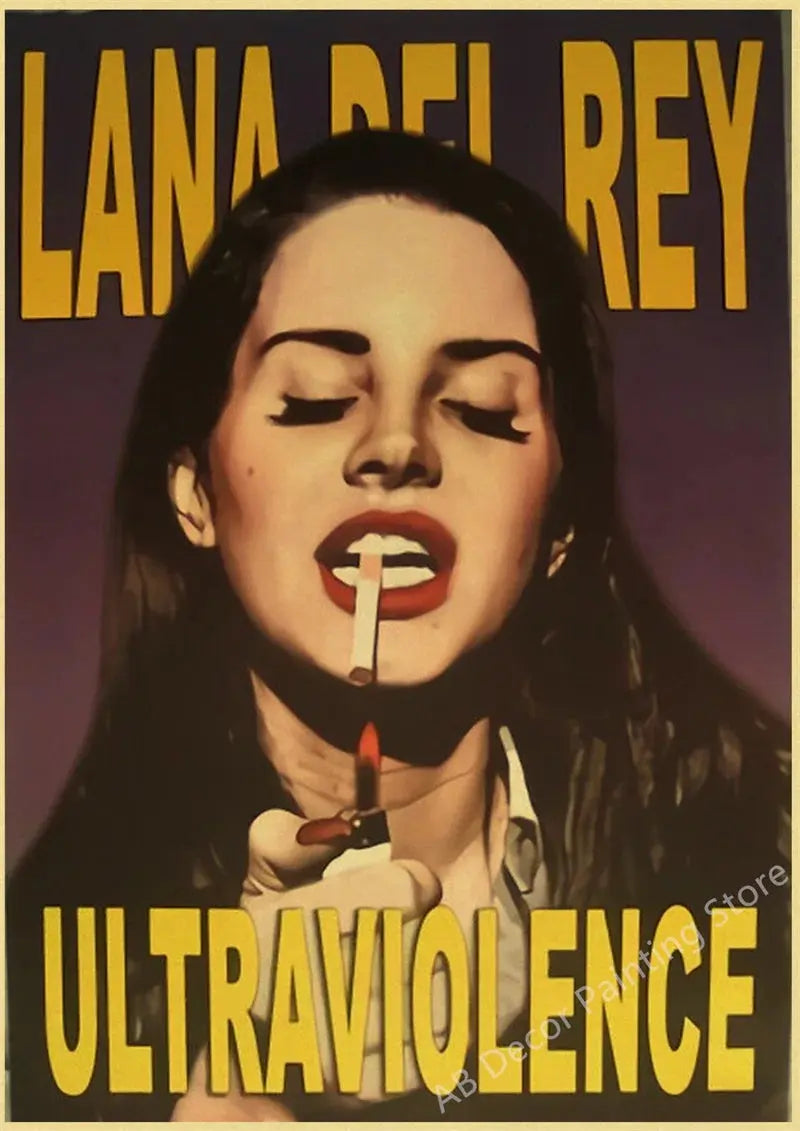 Lizzy Grant Lana Del Rey Posters Retro Kraft Paper Prints Music Album Poster Vintage Home Room Decor Aesthetic Art Wall Painting June Wall Art