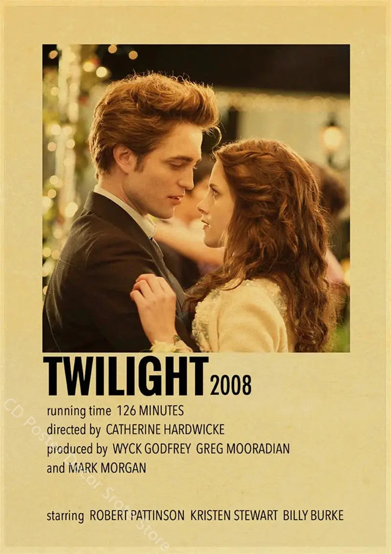 Movie Twilight Poster Edward Bella Retro Kraft Paper Prints Picture DIY Film Vintage Room Home Bar Cafe Art Wall Decor Painting June Wall Art