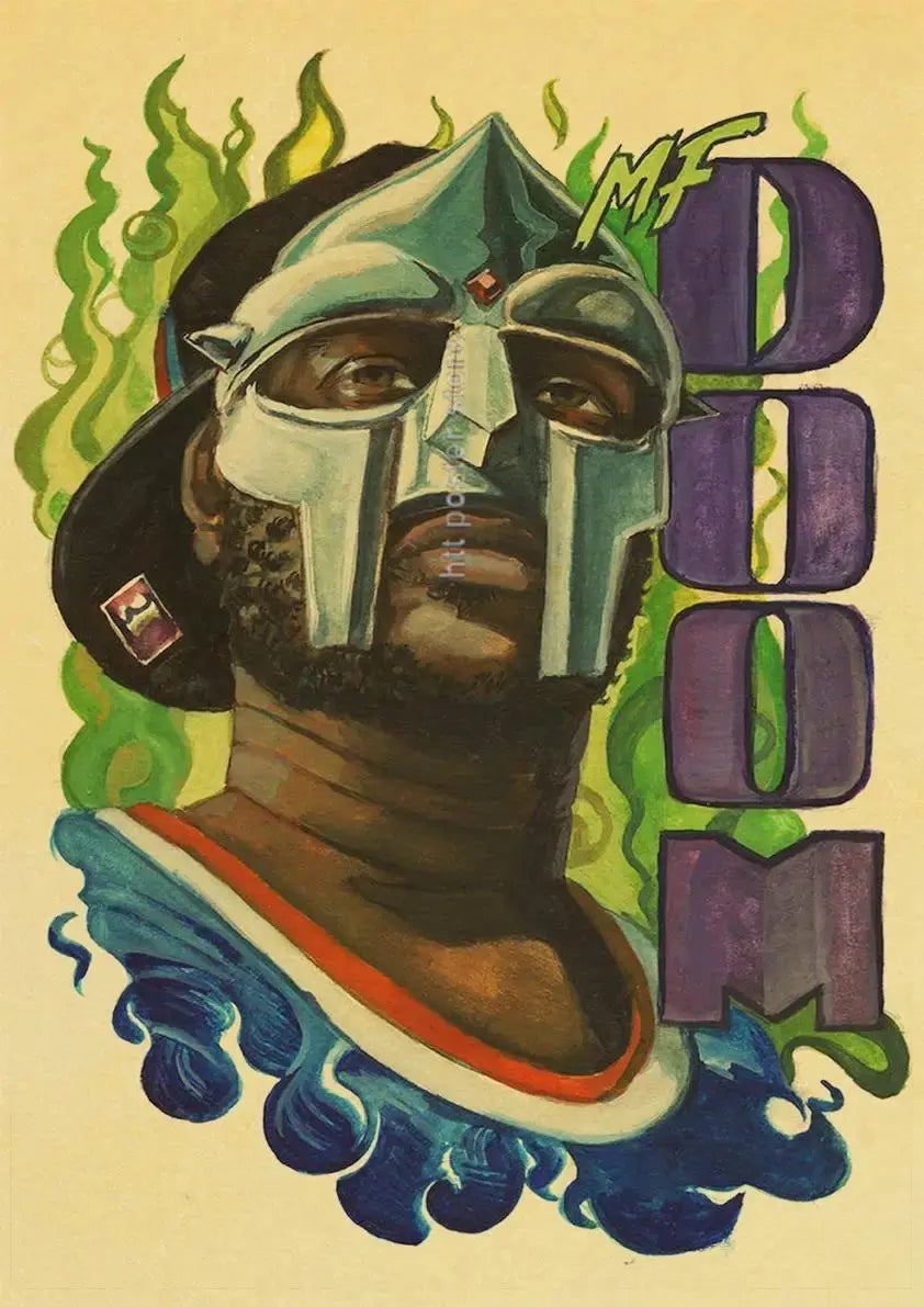 MF Doom Madlib Poster Retro Poster Painting Hip Hop Rap Music Album Star Picture Wall Art For Living Room Home Decor June Wall Art