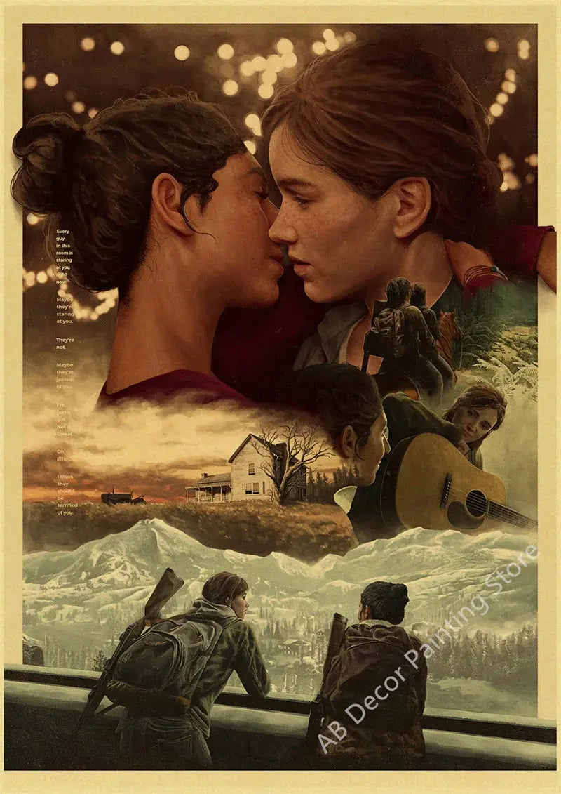Retro The Last of Us Part 1 2 Poster Kraft Paper Prints Picture DIY Vintage Home Room Bar Cafe Art Wall Decor Aesthetic Painting June Wall Art