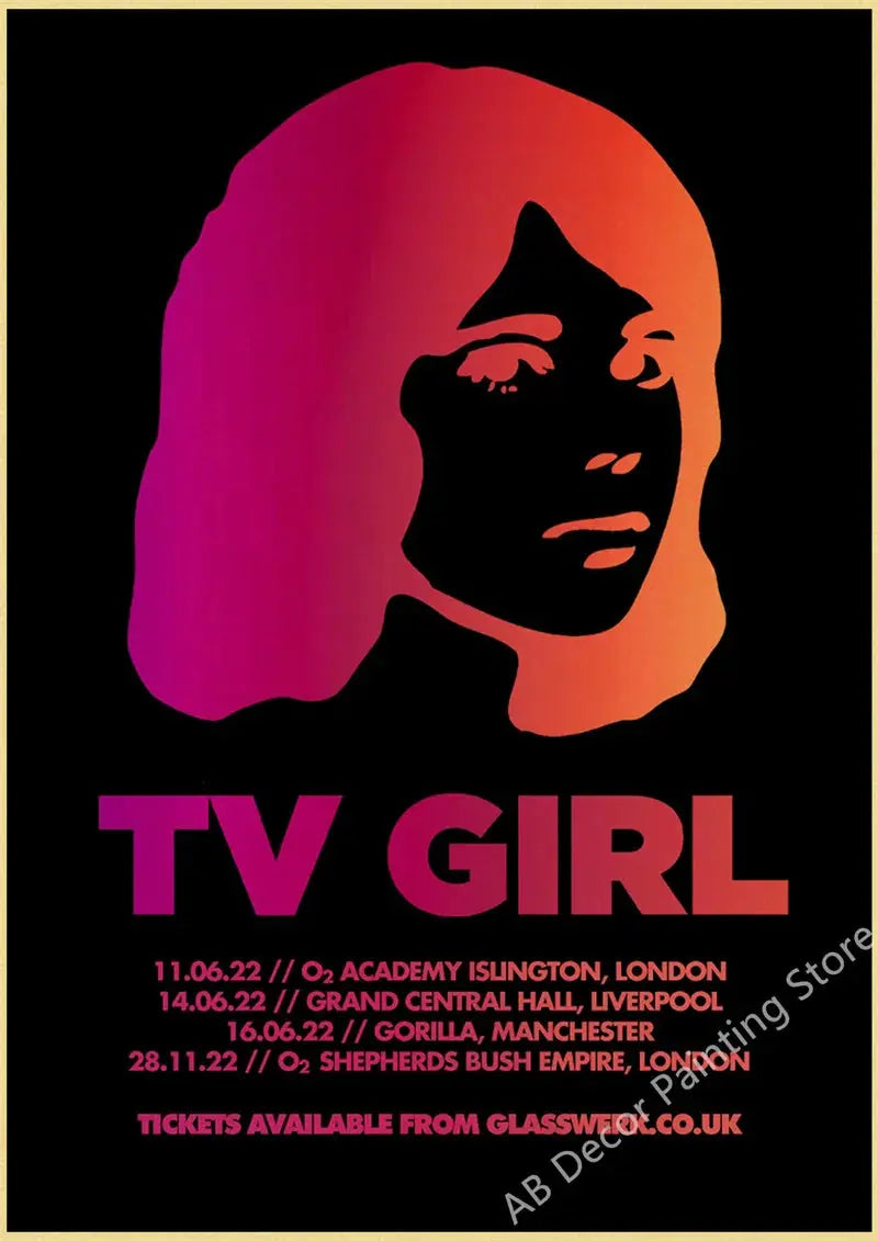 TV Girl Posters Retro Kraft Paper Prints Lovers Rock Vintage Poster Wall Art Painting Study Home Living Room Decoration Picture June Wall Art