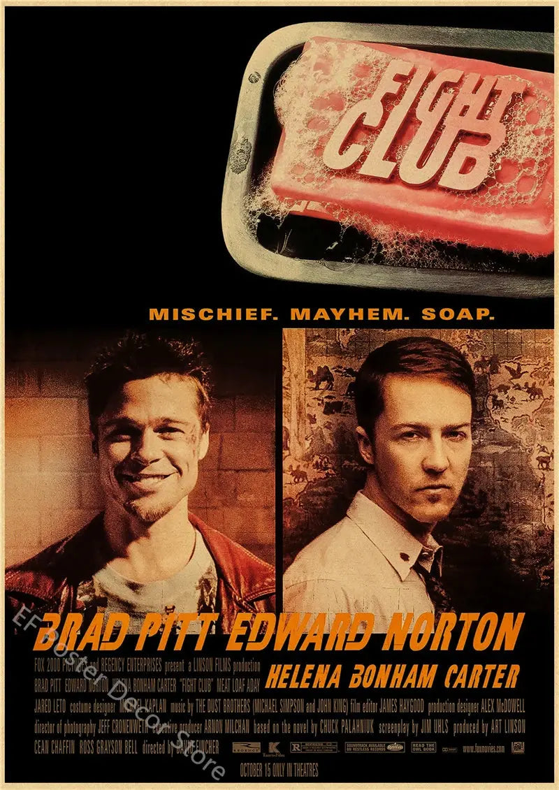Vintage Movie Posters Retro Prints Fight Club/Leon Poster Classic Film Retro Home Room Cinema Decor Aesthetic Art Wall Painting June Wall Art