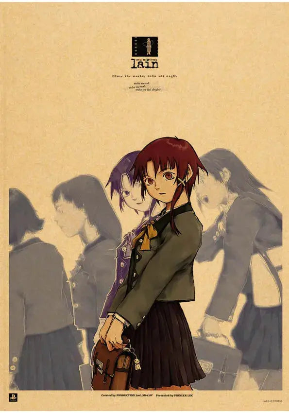 serial experiments lain Poster Anime Wall Art Home Decorative Painting Children's Room Decor Wall Sticker June Wall Art