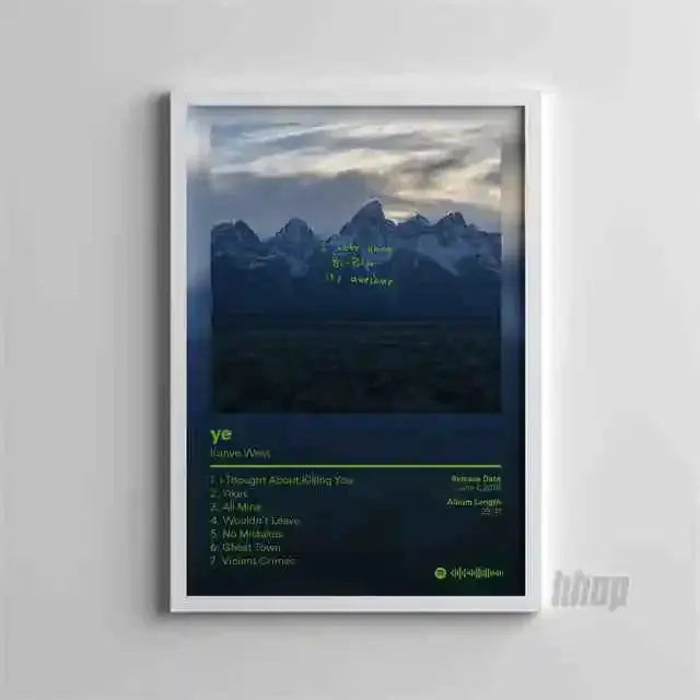 Pop Rapper Kanye West Music Album Poster Aesthetic Hip Hop Comics Cover Graduation Ghosts Donda Canvas Print Wall Art Room Decor June Wall Art