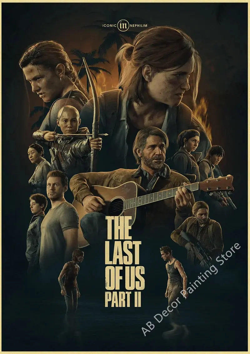 Retro The Last of Us Part 1 2 Poster Kraft Paper Prints Picture DIY Vintage Home Room Bar Cafe Art Wall Decor Aesthetic Painting June Wall Art