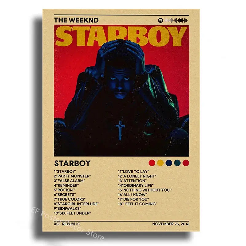 Singer Album Cover Poster Music Prints Custom Album Posters Hip Hop Vintage Room Home Decor Retro Kraft Paper Art Wall Painting June Wall Art