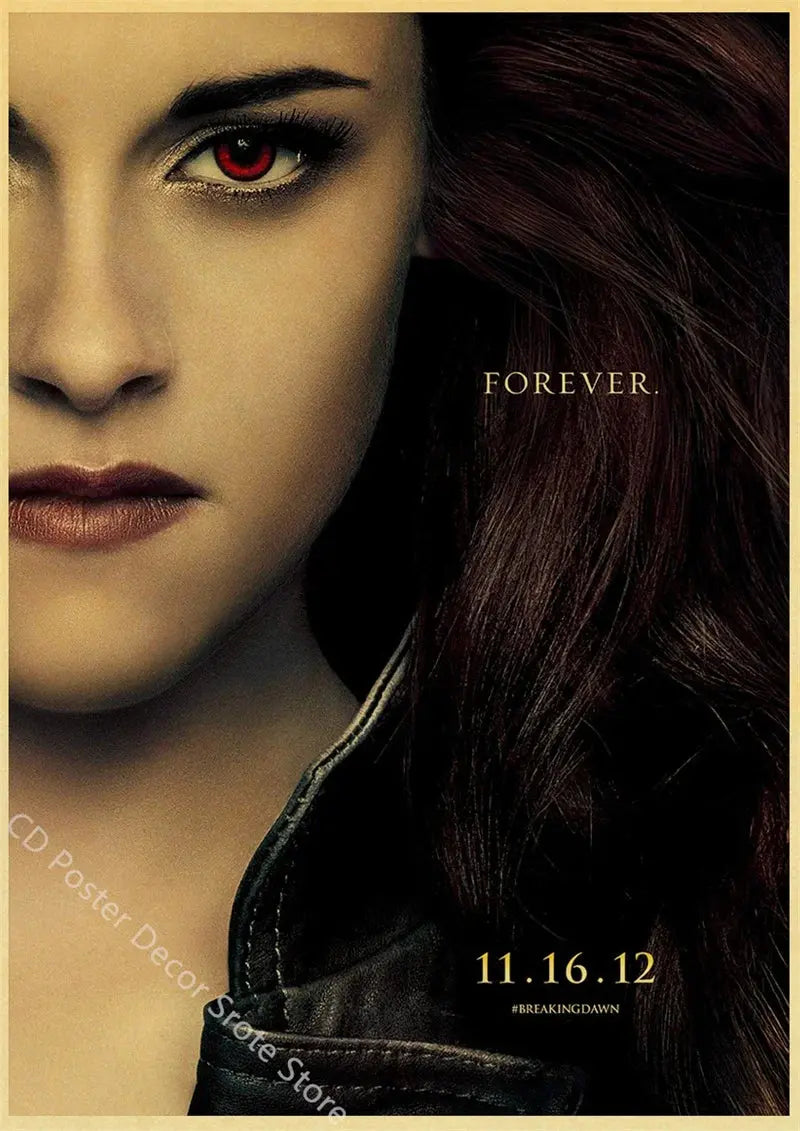 Movie Twilight Poster Edward Bella Retro Kraft Paper Prints Picture DIY Film Vintage Room Home Bar Cafe Art Wall Decor Painting June Wall Art