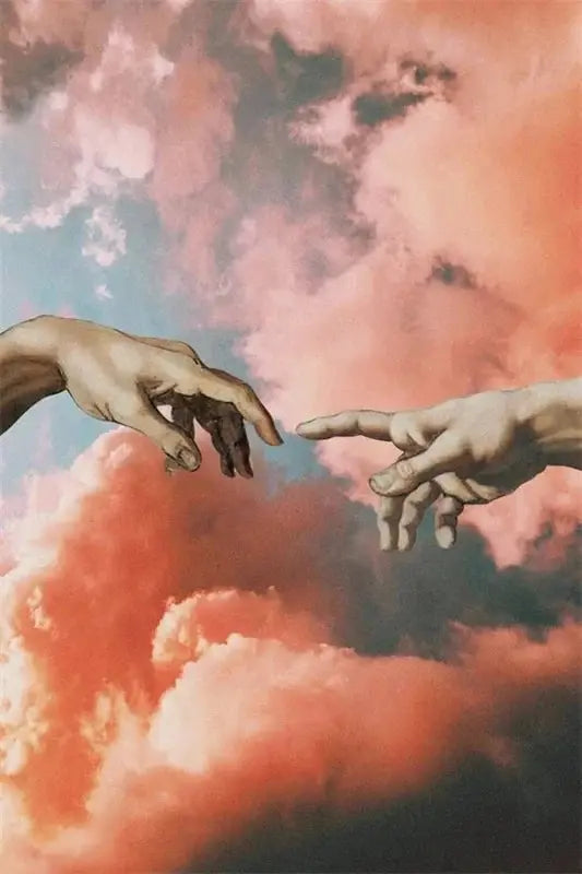 Retro Hand of God and Adam Funny Toilet Paper Picture Canvas Painting Poster For Wash Room Bathroom Living Wall Art Home Decor June Wall Art