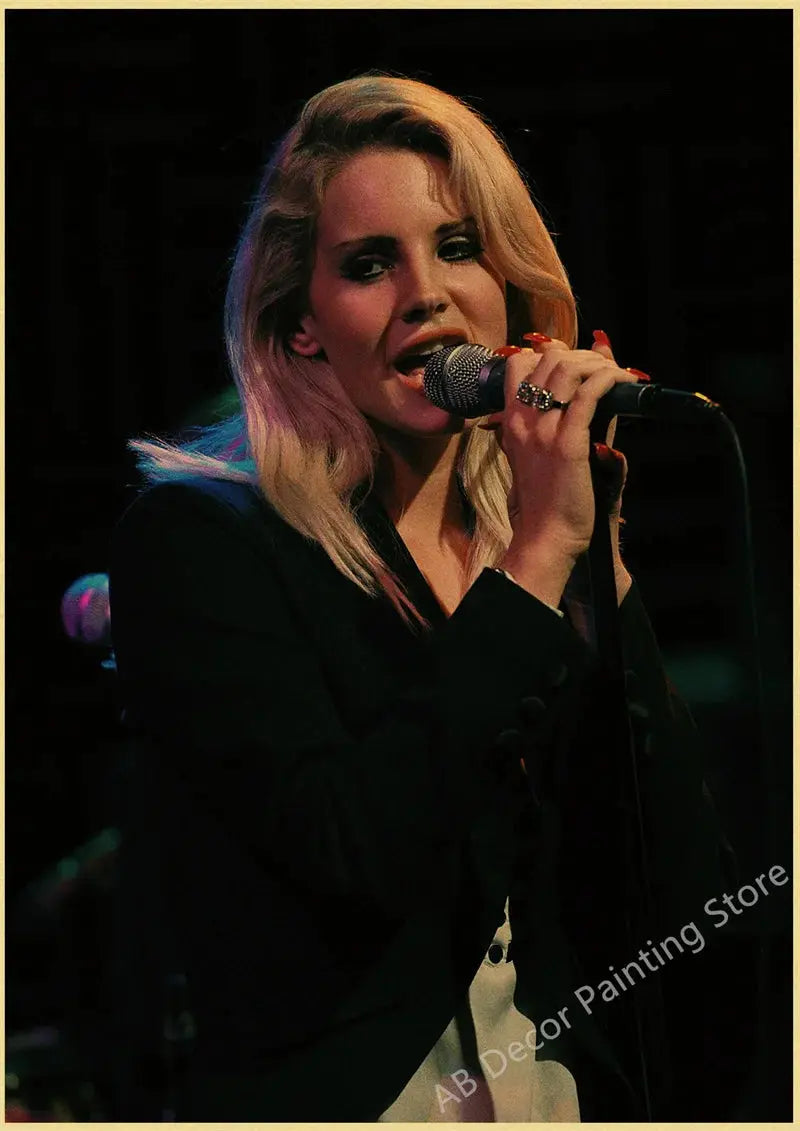 Lizzy Grant Lana Del Rey Posters Retro Kraft Paper Prints Music Album Poster Vintage Home Room Decor Aesthetic Art Wall Painting June Wall Art