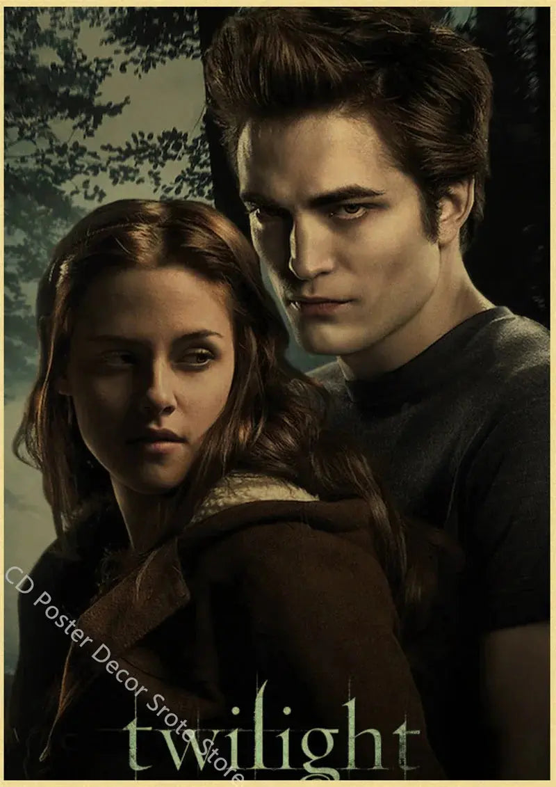 Movie Twilight Poster Edward Bella Retro Kraft Paper Prints Picture DIY Film Vintage Room Home Bar Cafe Art Wall Decor Painting June Wall Art