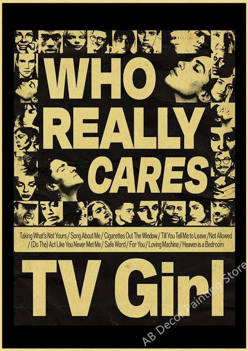 TV Girl Posters Retro Kraft Paper Prints Lovers Rock Vintage Poster Wall Art Painting Study Home Living Room Decoration Picture June Wall Art