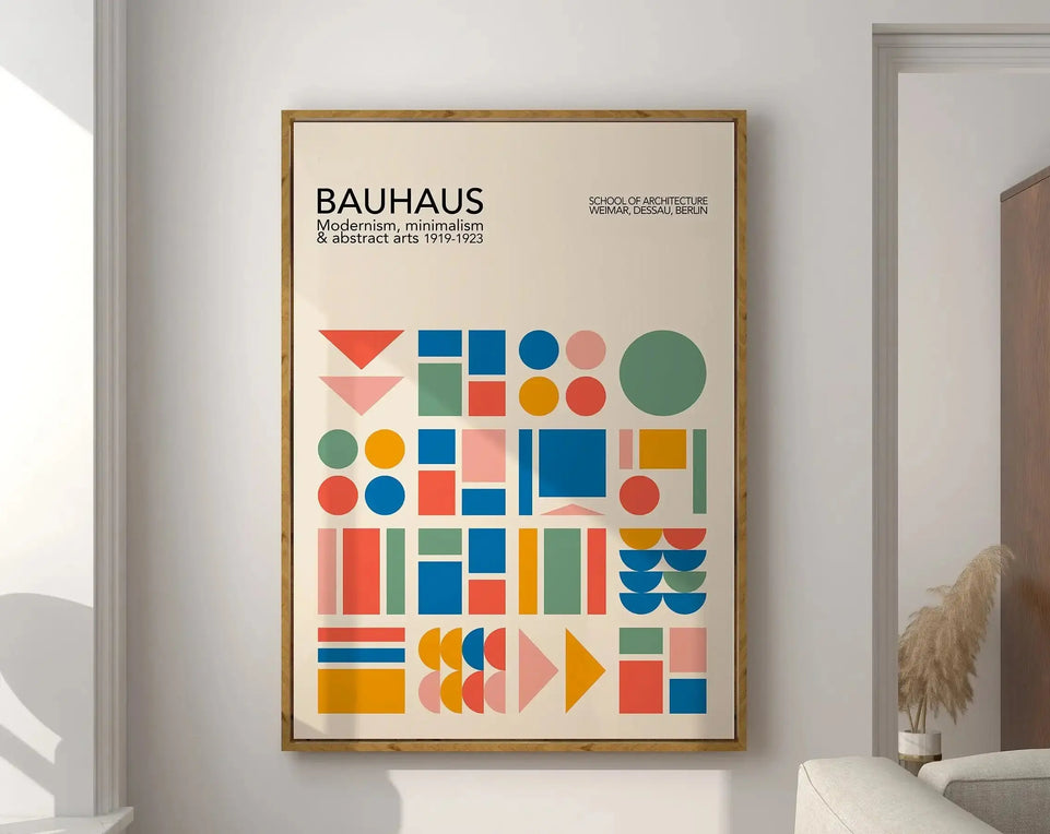 Modernist Bauhaus Geometric Canvas Poster Living Room Wall Art Retro Prints Mid Century Home Decorative Wall Art Painting June Wall Art