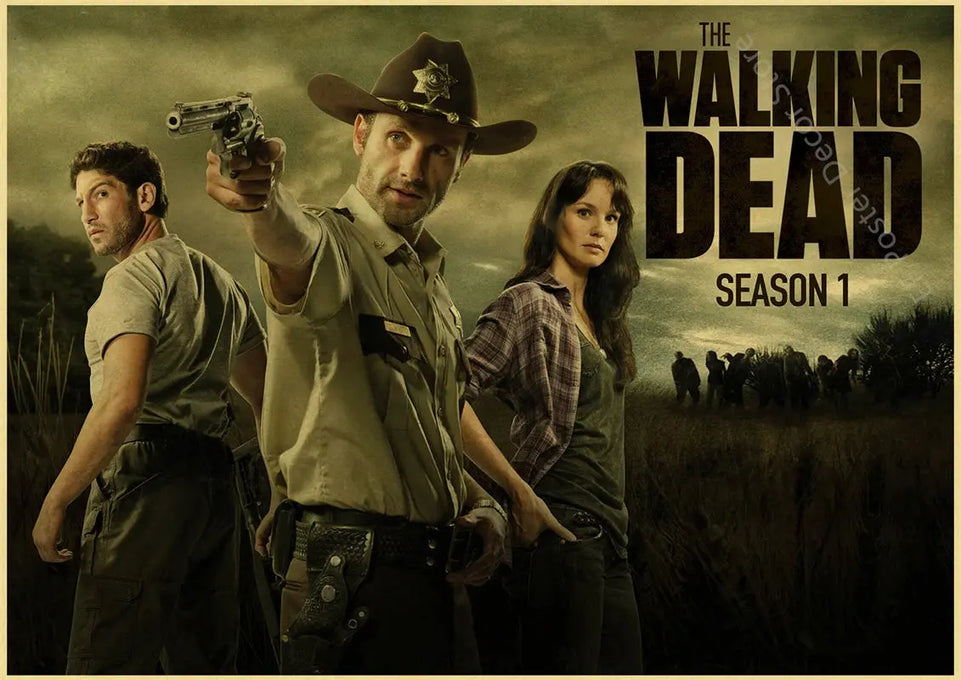 The Walking Dead Poster Rick Grimes/Daryl Dixon Prints Posters Horror TV Show Vintage Home Room Art Wall Decor Retro Painting June Wall Art