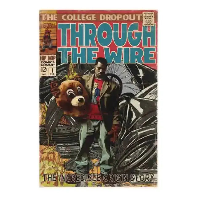 Pop Rapper Kanye West Music Album Poster Aesthetic Hip Hop Comics Cover Graduation Ghosts Donda Canvas Print Wall Art Room Decor June Wall Art
