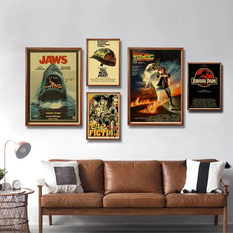 Nostalgic Printing Classic Movie Collection Posters Retro Kraft Paper Prints Vintage Home Room Cafe Bar Art Wall Decor Painting June Wall Art