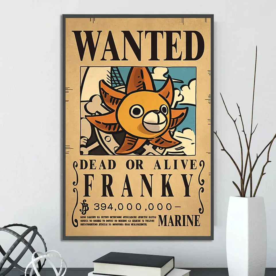 One Piece Self-adhesive Poster Bounty Order Luffy Wallpapr Ace Figures Nami Home Decoration Painting Anime Zoro Wall Art Sanji June Wall Art