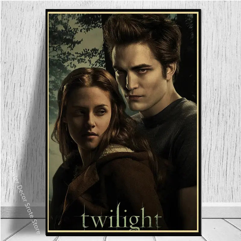 Movie Twilight Poster Edward Bella Retro Kraft Paper Prints Picture DIY Film Vintage Room Home Bar Cafe Art Wall Decor Painting June Wall Art