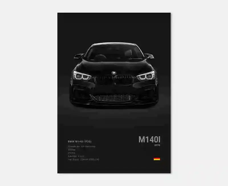 Pop Black And White Poster Wall Art Luxury Supercar F80 M3 M140 GTR HD Oil On Canvas Print Home Living Room Bedroom Decor Gift June Wall Art