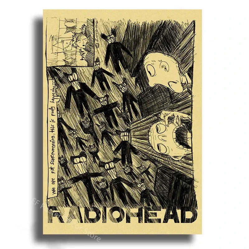 Rock Band Radiohead Music Art Poster Retro Prints Album Posters Vintage Home Room Bar Cafe Decor Aesthetic Picture Wall Painting June Wall Art