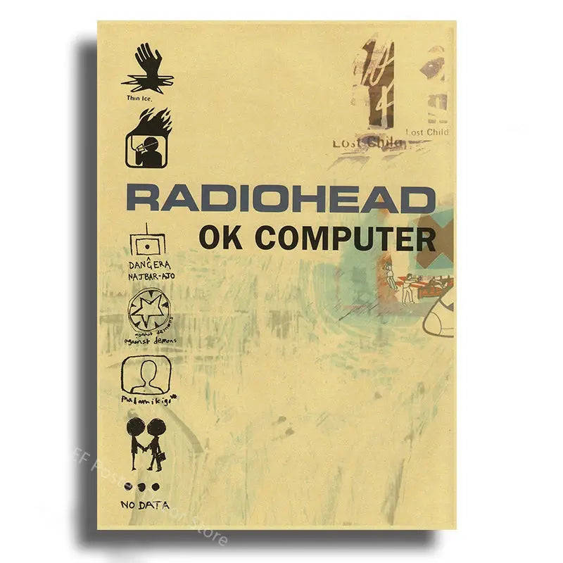 Rock Band Radiohead Music Art Poster Retro Prints Album Posters Vintage Home Room Bar Cafe Decor Aesthetic Picture Wall Painting June Wall Art