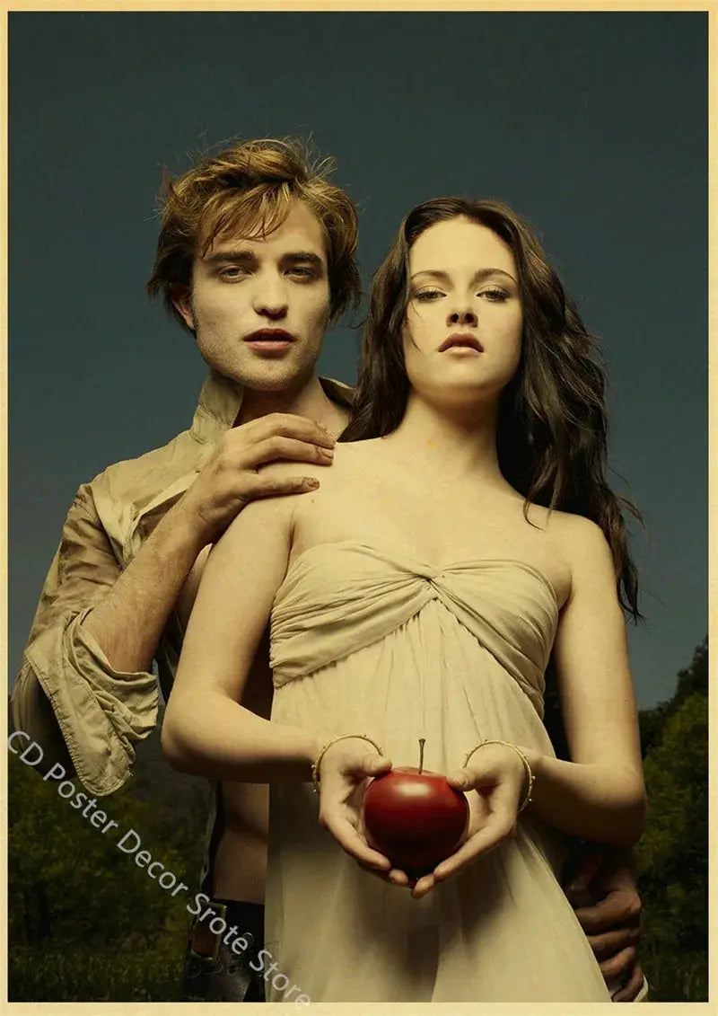 Movie Twilight Poster Edward Bella Retro Kraft Paper Prints Picture DIY Film Vintage Room Home Bar Cafe Art Wall Decor Painting June Wall Art