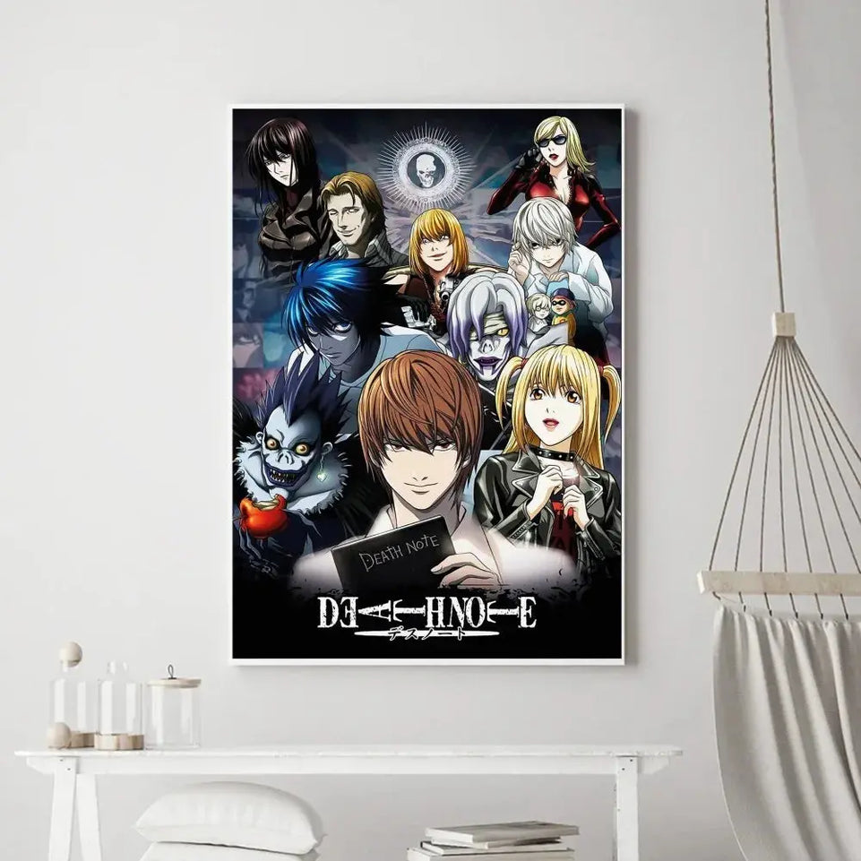 Hot Anime Death Note Poster Prints Poster Wall Painting Bedroom Living Room Wall Bar Restaurant Sticker Small June Wall Art