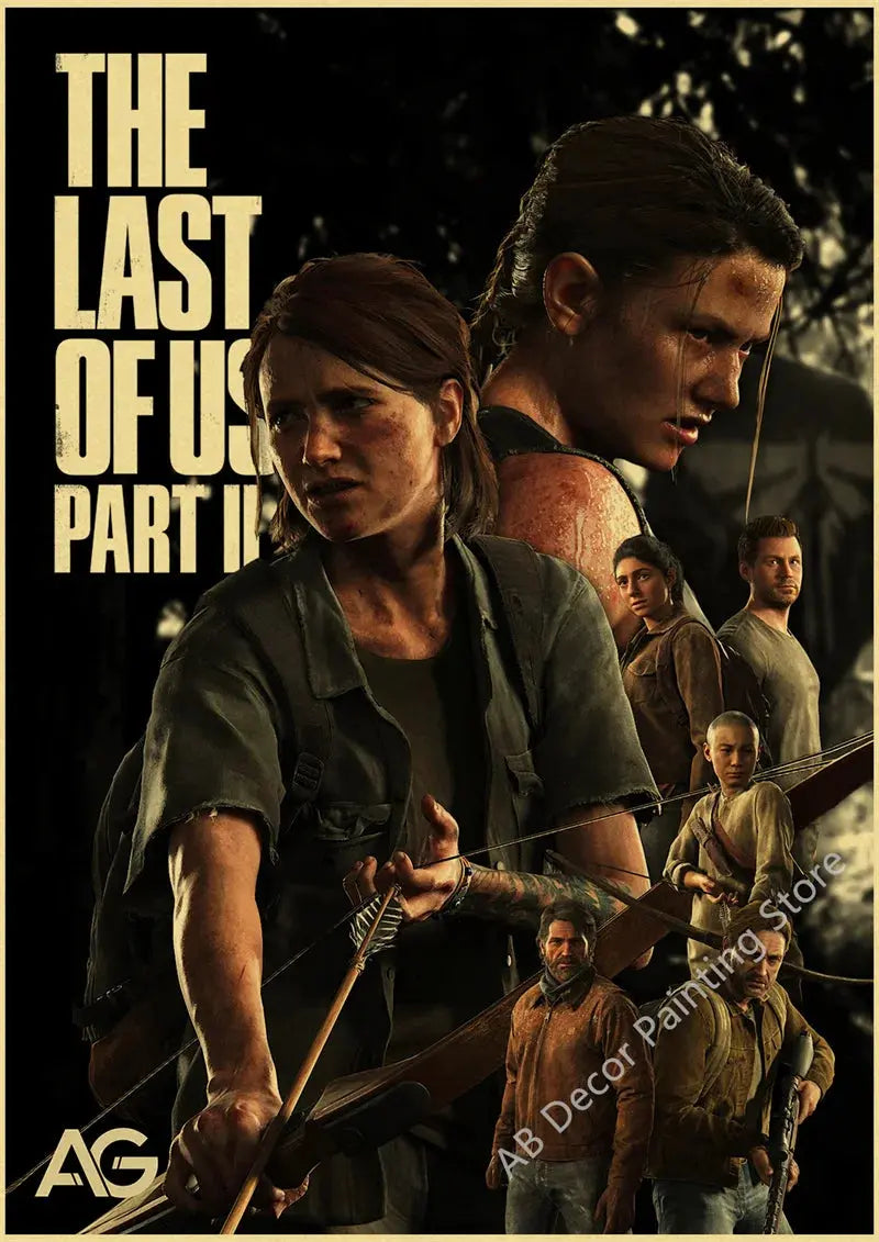Retro The Last of Us Part 1 2 Poster Kraft Paper Prints Picture DIY Vintage Home Room Bar Cafe Art Wall Decor Aesthetic Painting June Wall Art