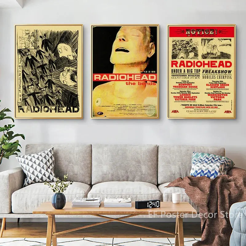 Rock Band Radiohead Music Art Poster Retro Prints Album Posters Vintage Home Room Bar Cafe Decor Aesthetic Picture Wall Painting June Wall Art