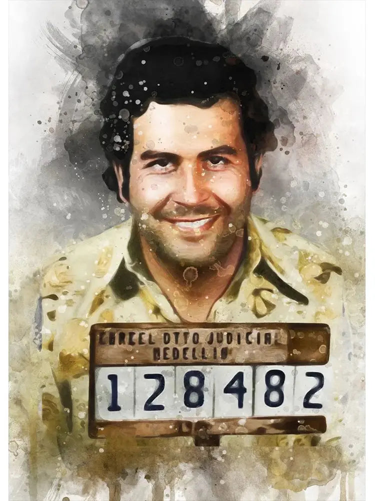 Lord Pablo Escobar Narcos Mugshot Poster Canvas Painting Colombian Drug Gangster Wall Art For Living Room Home Decoration June Wall Art