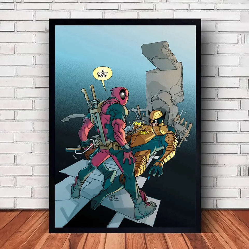 MINISO Marvel Poster Deadpool and Wolverine 2023 Movie Dune Canvas Wall Art Print Mural Home Decor Movie Lovers Gift June Wall Art